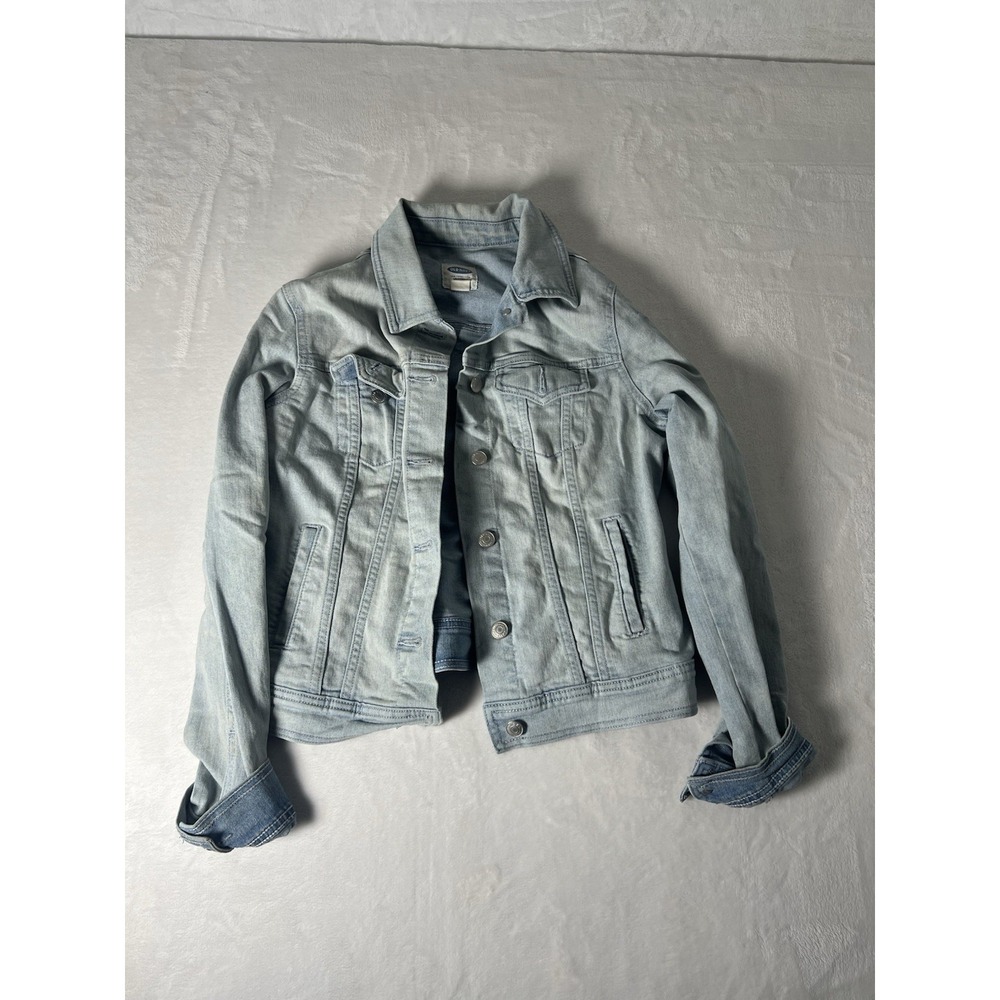 Old Navy Womens Long Sleeve Button Down Denim Jean Jacket Blue Size Medium